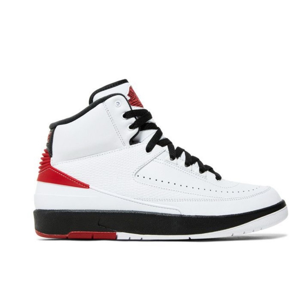 Jordan 2 Retro White and Red High-Top Sneakers